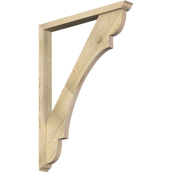 Ekena Millwork Olympic Traditional Rough Sawn Bracket w/ Offset Brace, Douglas Fir, 4"W x 36"D x 48"H BKT0402X36X48OLY01RDF - main